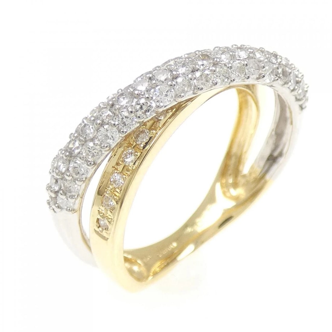 K18YG/PT900 PAVE DIAMOND RING: K18YG/PT900 Pave Diamond Ring Brand: Unbranded Type: Diamond Ring Material: 18K Yellow GoldPlatinum900, Main Stone/Creation Natural Color: Platinum Yellow Gold Size: US 5 1/2 Accessories: None