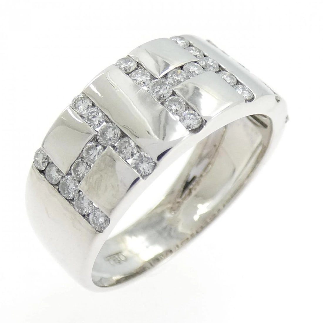 750WG INITIAL H DIAMOND RING: 750WG Initial H Diamond Ring Brand: Unbranded Type: Diamond Ring Material: 750 white gold, Main Stone/Creation Natural Color: White Gold Size: US 6 1/2 Accessories: None Accessories Notice: When