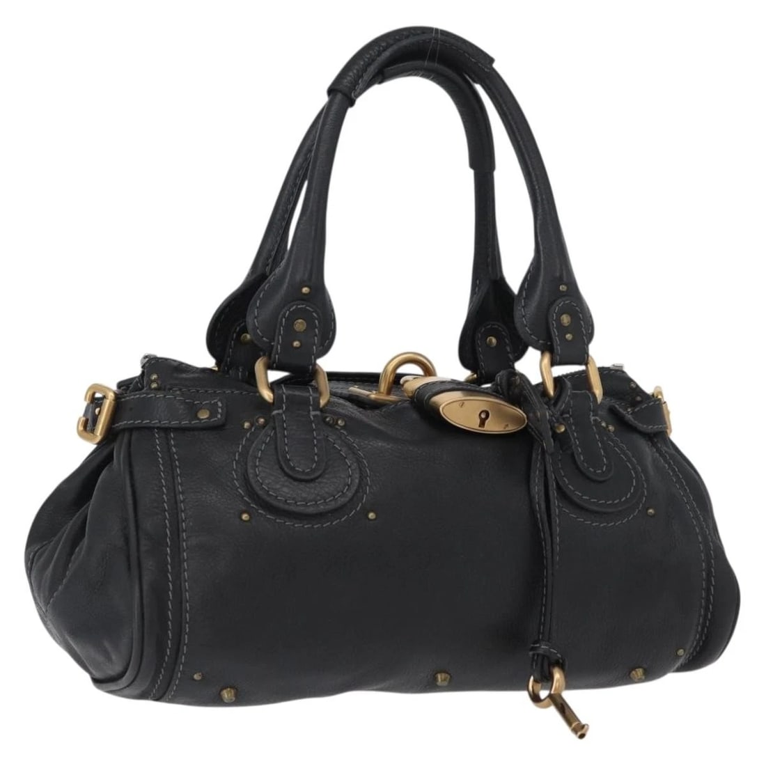 CHLOE PADDINGTON HAND BAG LEATHER BLACK GOLD SILVER: Chloe Paddington Hand Bag Leather Black Gold Silver Brand: Chloe Type: Hand Bag Material: Leather Color: Black/Gold/Silver Size: W13.8 x H6.7 x D7.5inch(Approx) Accessories: None Accessori