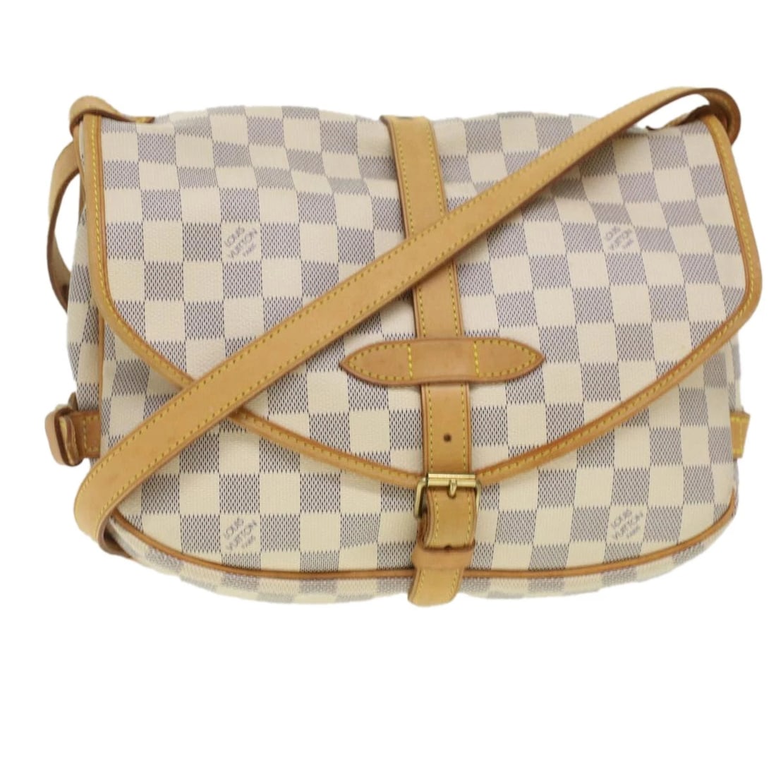 LOUIS VUITTON DAMIER AZUR SAUMUR 30 SHOULDER BAG: LOUIS VUITTON Damier Azur Saumur 30 Shoulder Bag Brand: LOUIS VUITTON Type: Shoulder Bag Material: Damier Azur Canvas Color: Damier Azur Size: W11.0 x H9.4 x D3.9inch(Approx) Accessories: None