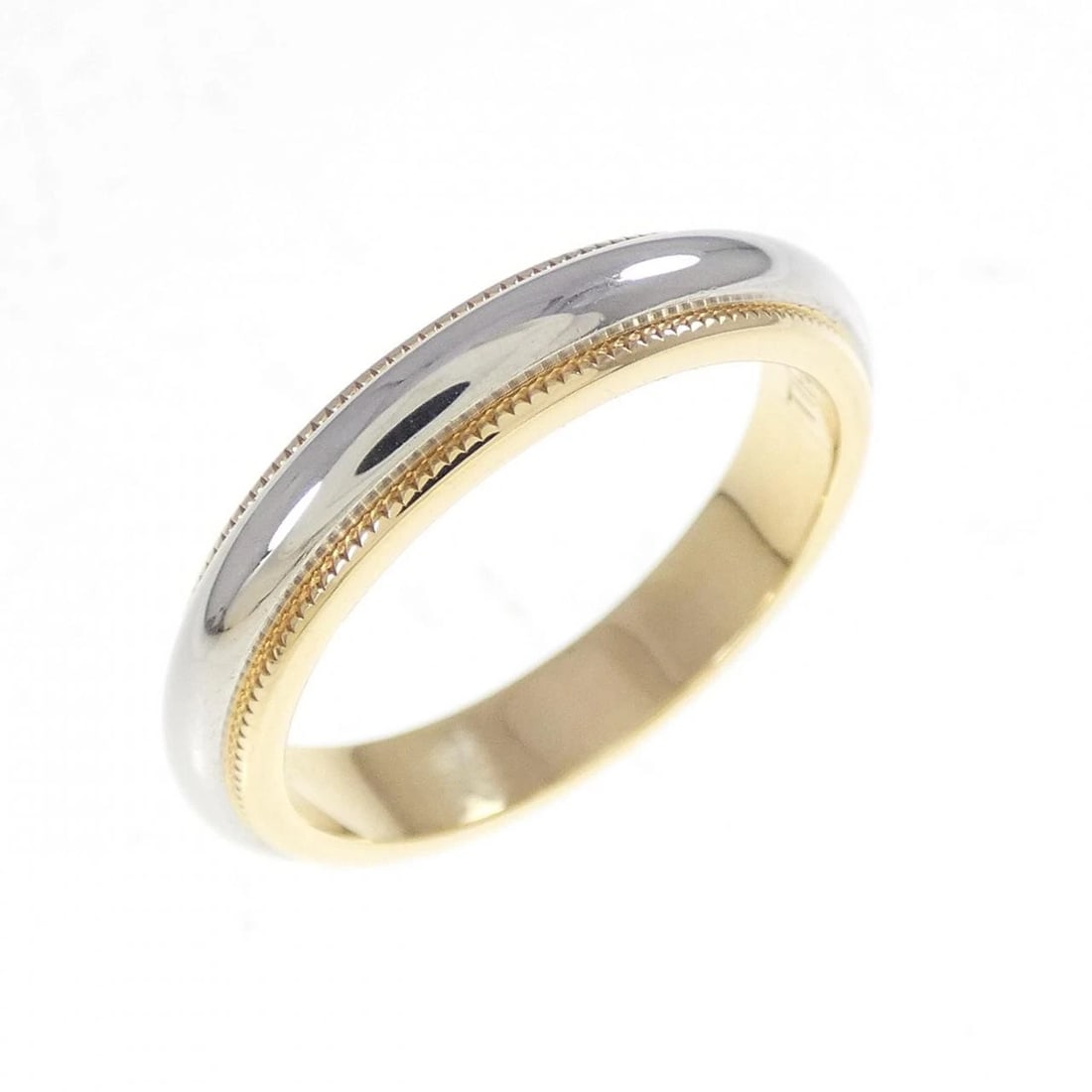 TIFFANY & CO. MILGRAIN RING: TIFFANY & Co. Milgrain Ring Brand: TIFFANY&Co. Type: Ring Material: 750 Yellow Gold/Platinum 950, Color: Yellow GoldWhite Size: US 5 Accessories: None Accessories Notice: When purchasing pre-owned