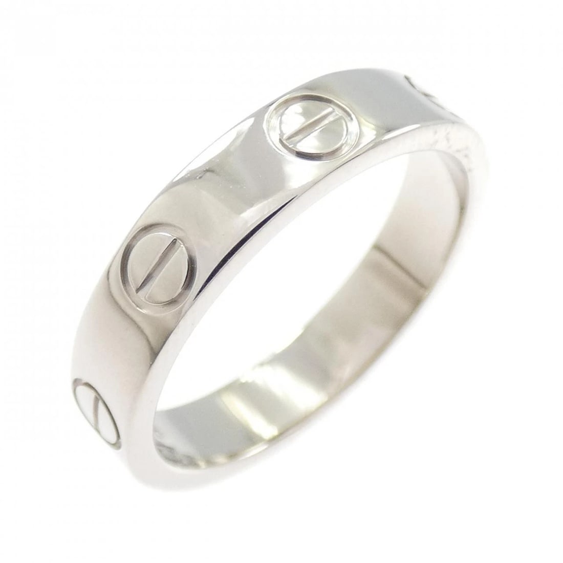 CARTIER MINI LOVE RING: Cartier Mini Love Ring Brand: CARTIER Type: Ring Material: 750 white gold, Color: White gold Size: US 4 1/2(48) Accessories: None Accessories Notice: When purchasing pre-owned goods, pleas