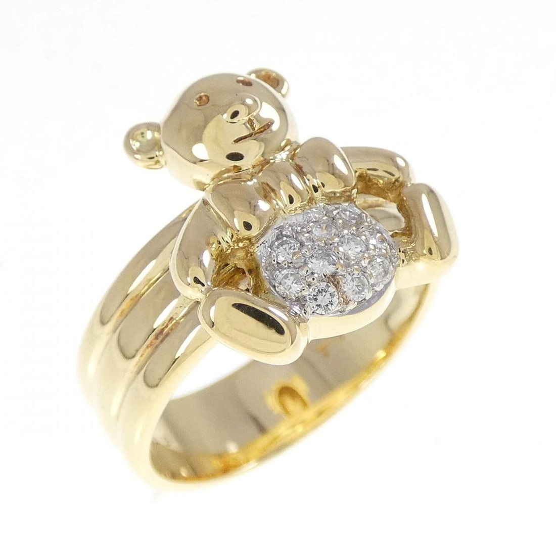 PONTE VECCHIO BEAR DIAMOND RING: Ponte Vecchio Bear Diamond Ring Brand: Ponte Vecchio Type: Ring Material: 750 yellow gold, Main Stone/Creation Natural Color: Yellow Gold Size: US 6 3/4 Accessories: None Accessories Notic