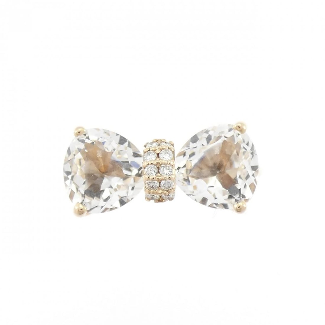 PONTE VECCHIO RIBBON QUARTZ RING: Ponte Vecchio Ribbon Quartz Ring Brand: Ponte Vecchio Type: Ring Material: K18 Pink Gold, Main Stone/Creation QuartzSecondary Stone Diamond Color: pink Gold Size: US 4 1/2 Accessories: None