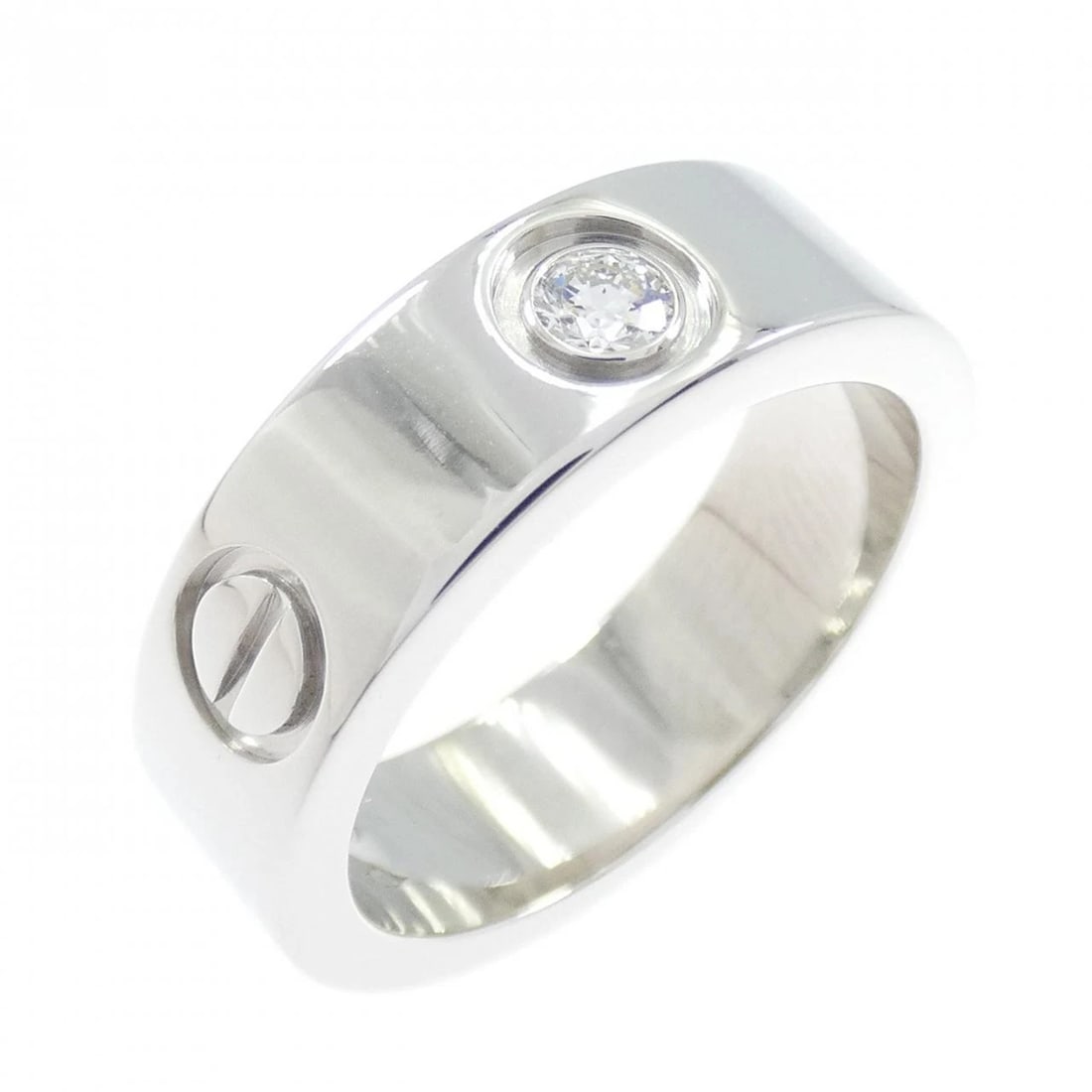 CARTIER LOVE 1P RING: Cartier Love 1P Ring Brand: CARTIER Type: Ring Material: Platinum950, Main Stone/Creation Natural Color: White Size: US 5(49) Accessories: None Accessories Notice: When purchasing pre-owne