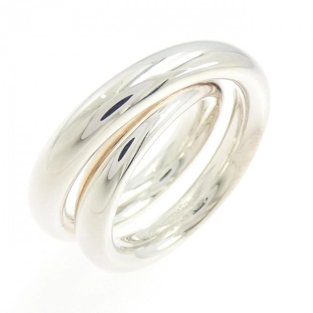 HERMES VERTIGE RING: Hermes Vertige Ring Brand: HERMES Type: Ring Material: 925Silver, Color: Silver Size: US 5 3/4 Accessories: None Accessories Notice: When purchasing pre-owned goods, please refer to the ph
