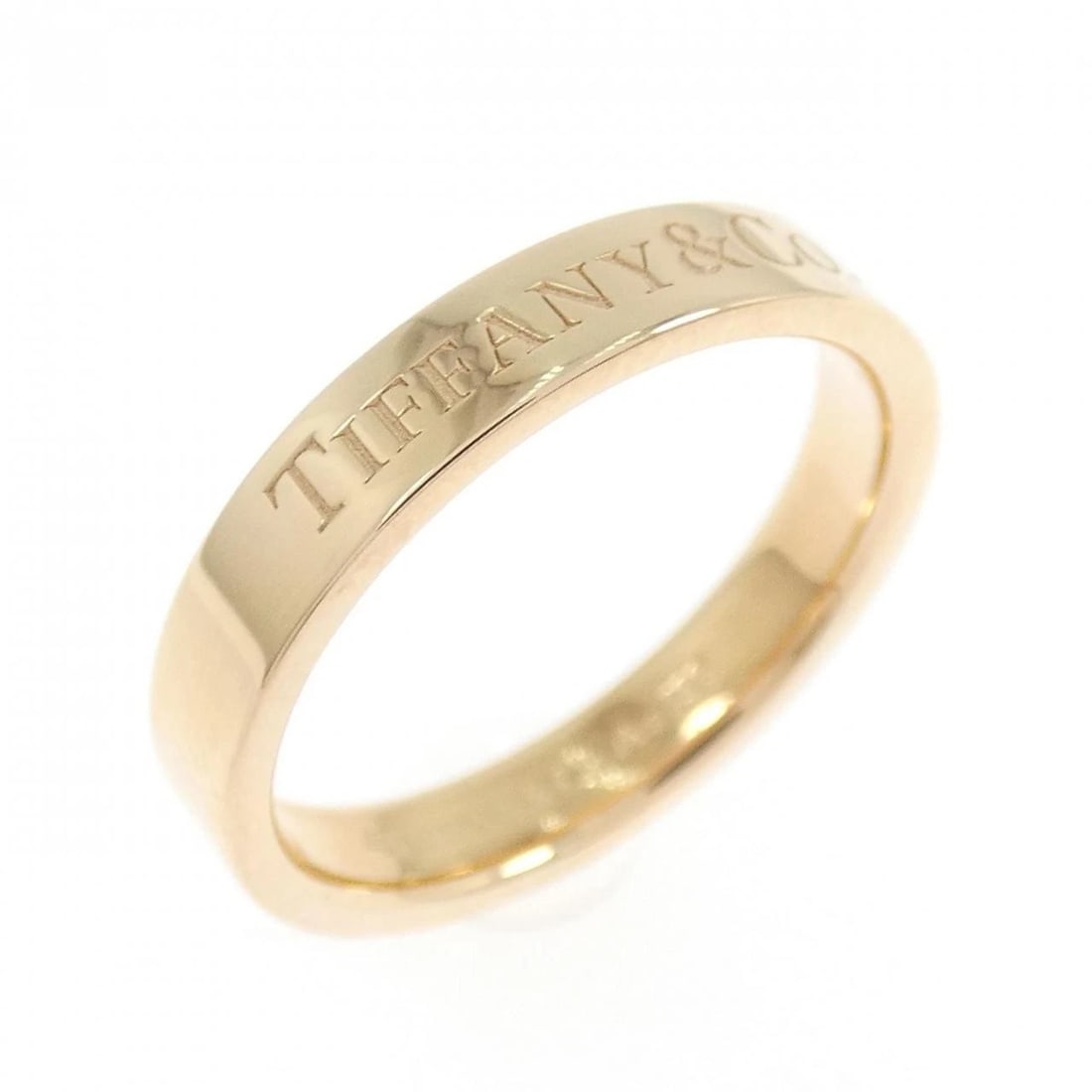 TIFFANY & CO. BAND RING: TIFFANY & Co. Band Ring Brand: TIFFANY&Co. Type: Ring Material: 750 Pink Gold, Color: Pink Gold Size: US 5 Accessories: None Accessories Notice: When purchasing pre-owned goods, please refer to the