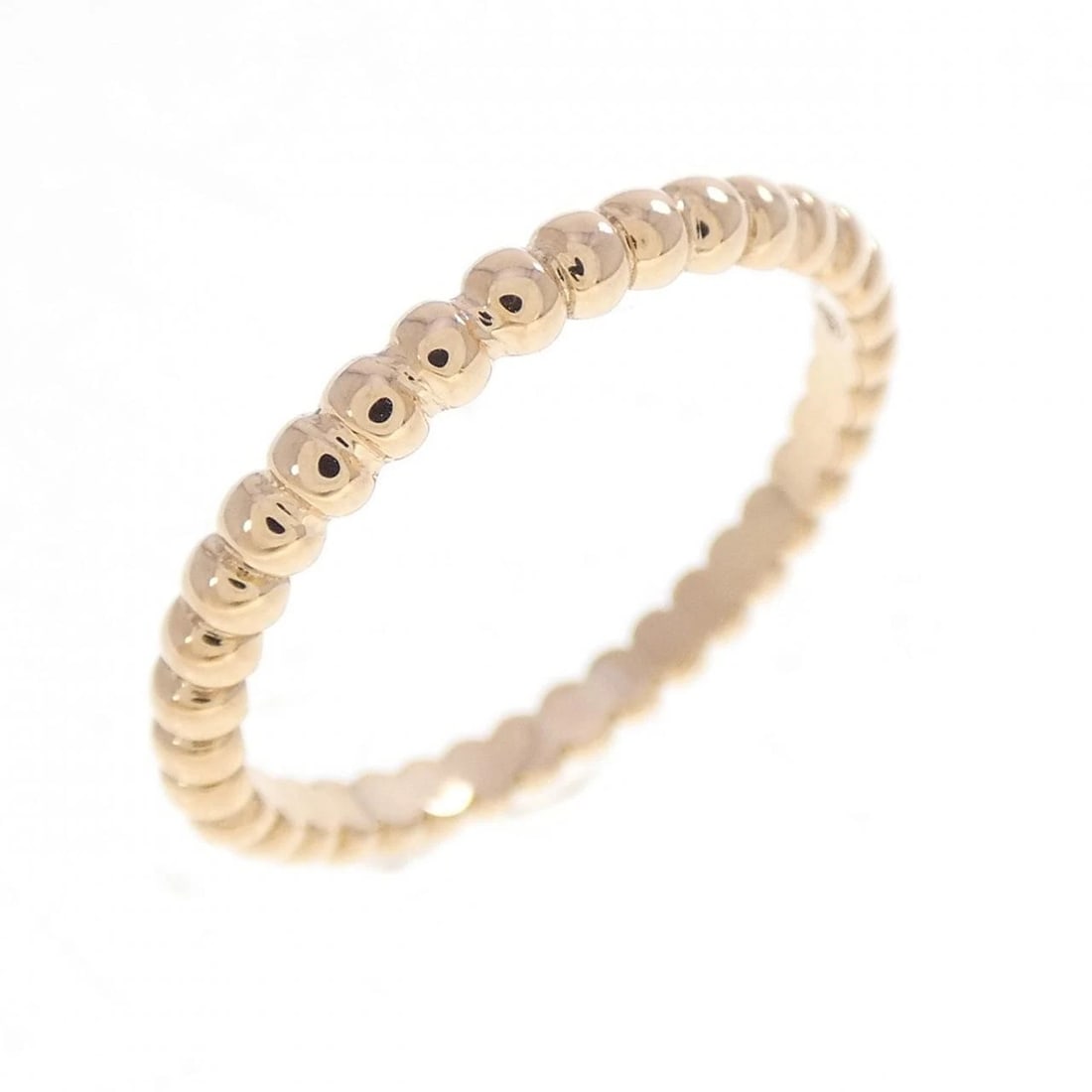 VAN CLEEF & ARPELS PERLÉE SMALL RING: Van Cleef & Arpels Perlée Small Ring Brand: Van Cleef & Arpels Type: Ring Material: 750 Pink Gold, Color: Yellow Gold Size: US 5 1/4(50) Accessories: None Accessories Notice: When purchasing