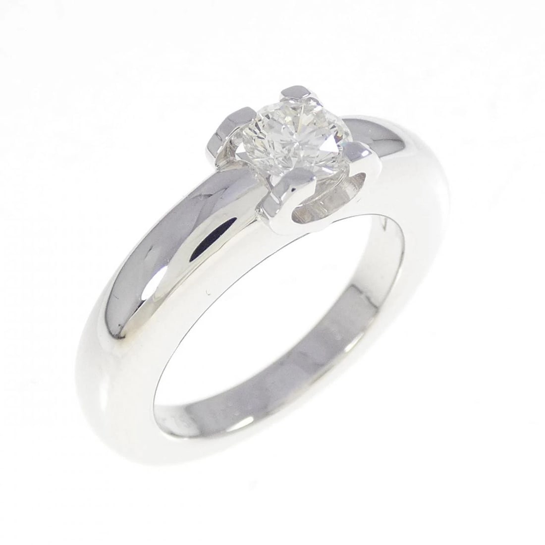 CARTIER C-SETTING RING: Cartier C-setting ring Brand: CARTIER Type: ring Material: 750 white gold, Main Stone/Creation Natural Color: White Gold Size: US 5 Accessories: None Accessories Notice: When purchasing pre-owned