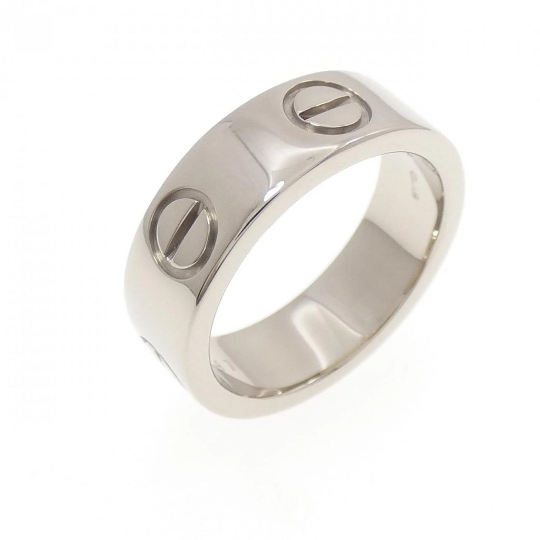 CARTIER LOVE RING: Cartier Love Ring Brand: CARTIER Type: Ring Material: 750 white gold, Color: White Gold Size: US 4(47) Accessories: None Accessories Notice: When purchasing pre-owned goods, please refer to the