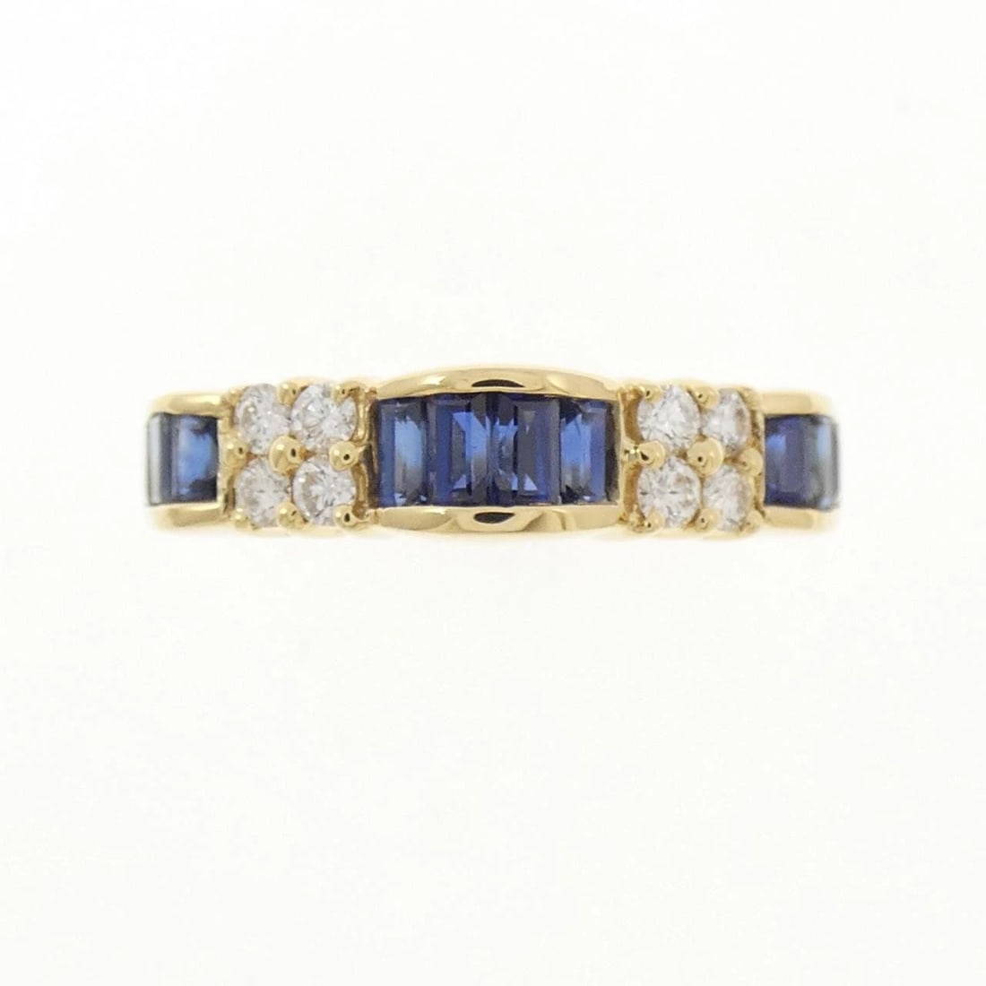 MIKIMOTO SAPPHIRE RING: Mikimoto Sapphire Ring Brand: MIKIMOTO Type: Ring Material: K18 yellow gold, Main Stone/Creation Sapphire Secondary Stone Diamond Color: Yellow Gold Size: US 6 1/4 Accessories: None Accessories