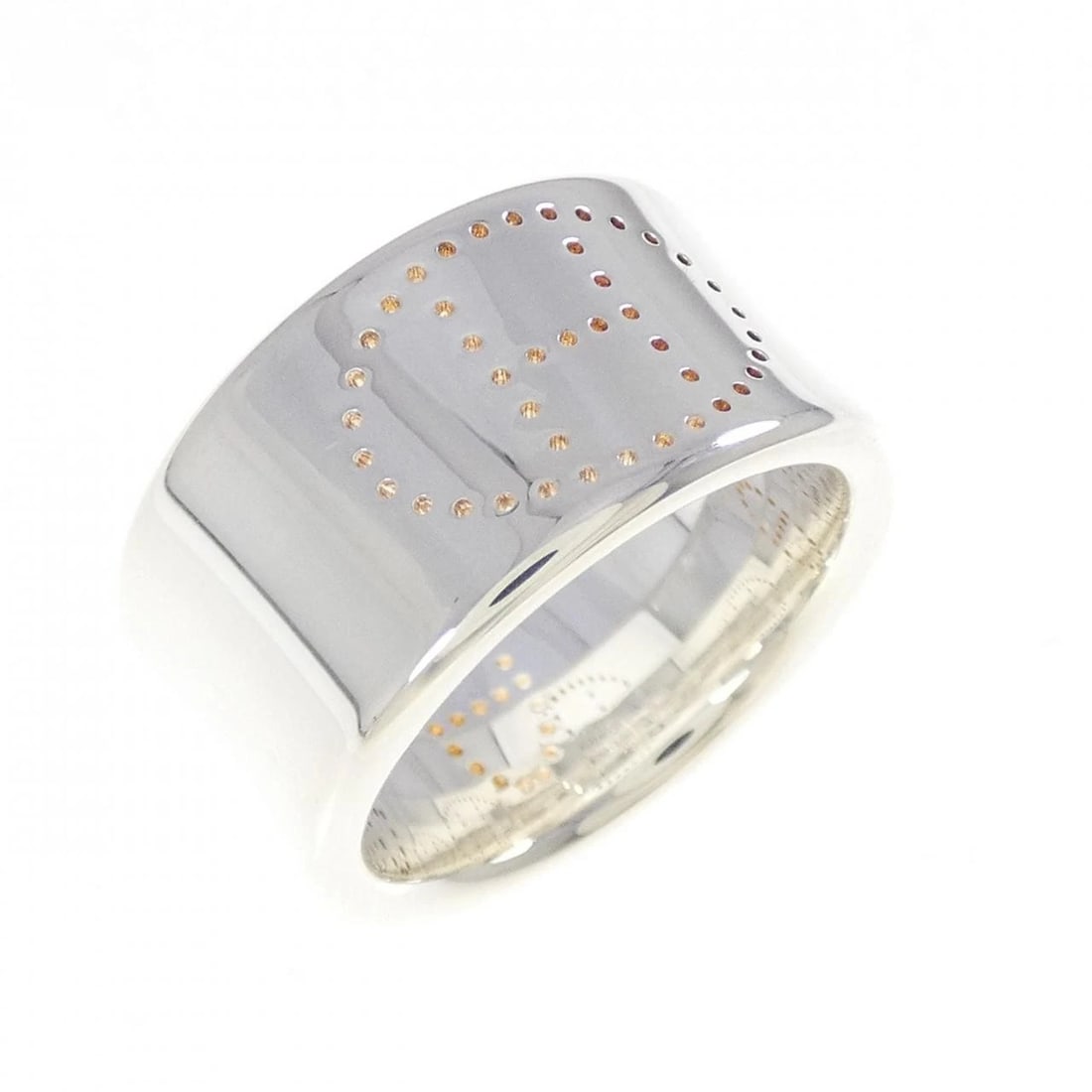 HERMES ECLIPSE RIBBON RING: Hermes Eclipse Ribbon Ring Brand: HERMES Type: Ring Material: 925Silver, Color: Silver Size: US 5 1/2 Accessories: None Accessories Notice: When purchasing pre-owned goods, please refer to the photos