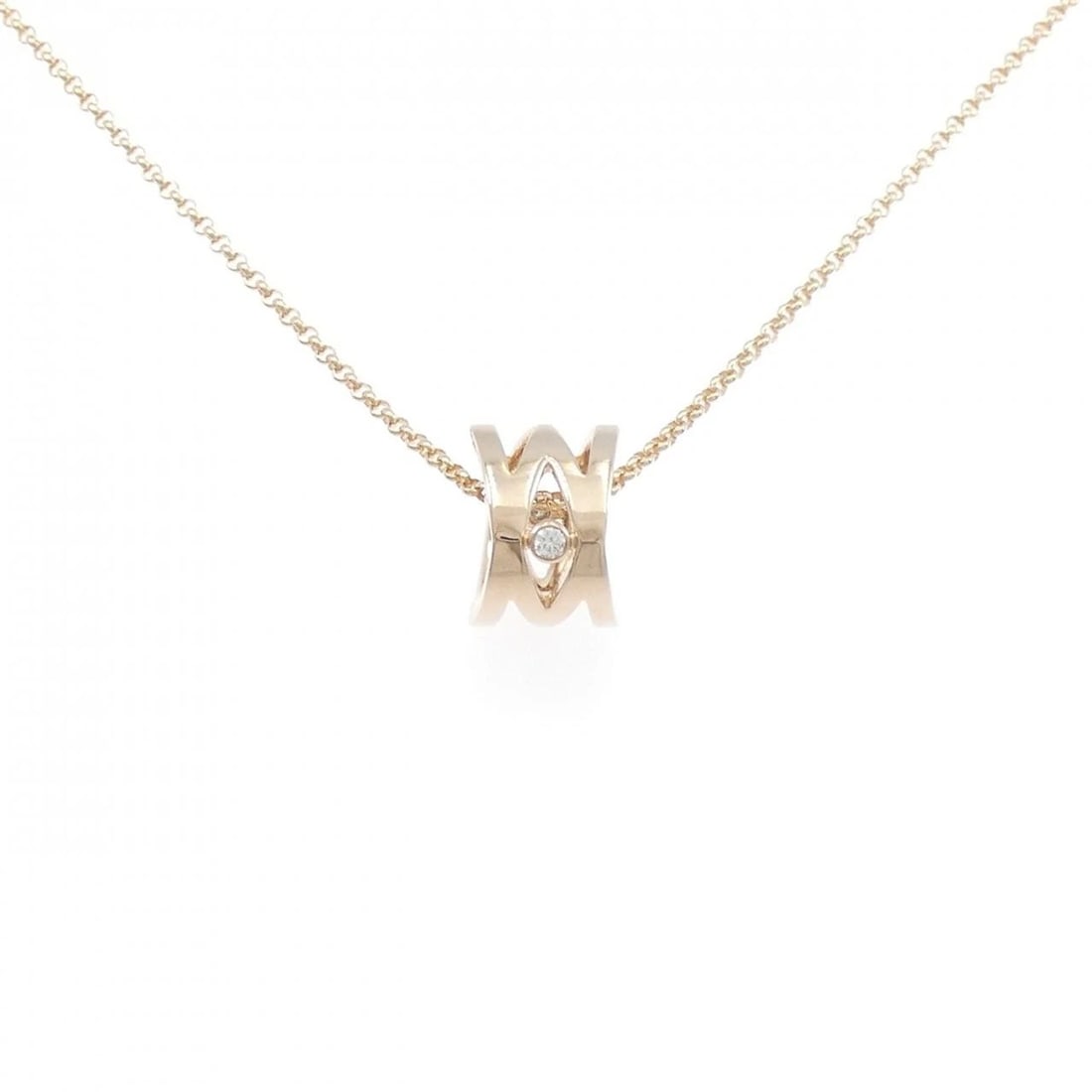 MIKIMOTO M SIGNATURE NECKLACE: Mikimoto M Signature Necklace Brand: MIKIMOTO Type: Necklace Material: K18 Pink Gold, Main Stone/Creation Natural Color: Pink Gold Size: 56cm Pendant length approx. x width approx.: 12.9mmx9.7mm