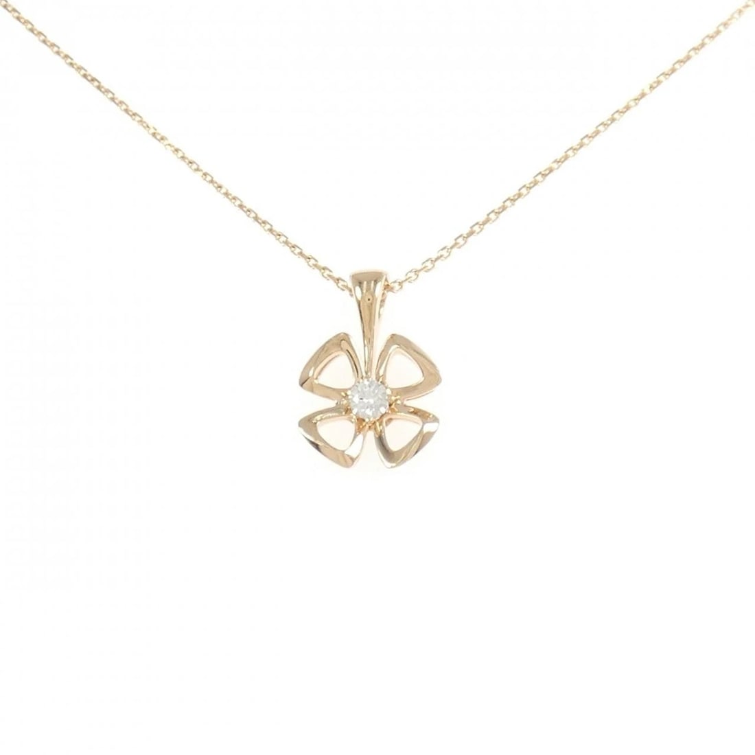 BVLGARI FIOREVER NECKLACE: Bvlgari Fiorever Necklace Brand: BVLGARI Type: Necklace Material: 750 Pink Gold, Main Stone/Creation Natural Color: Pink Gold Size: Pendant length approx. x width approx.: 15.9mmx11.0mm Chain maximum 