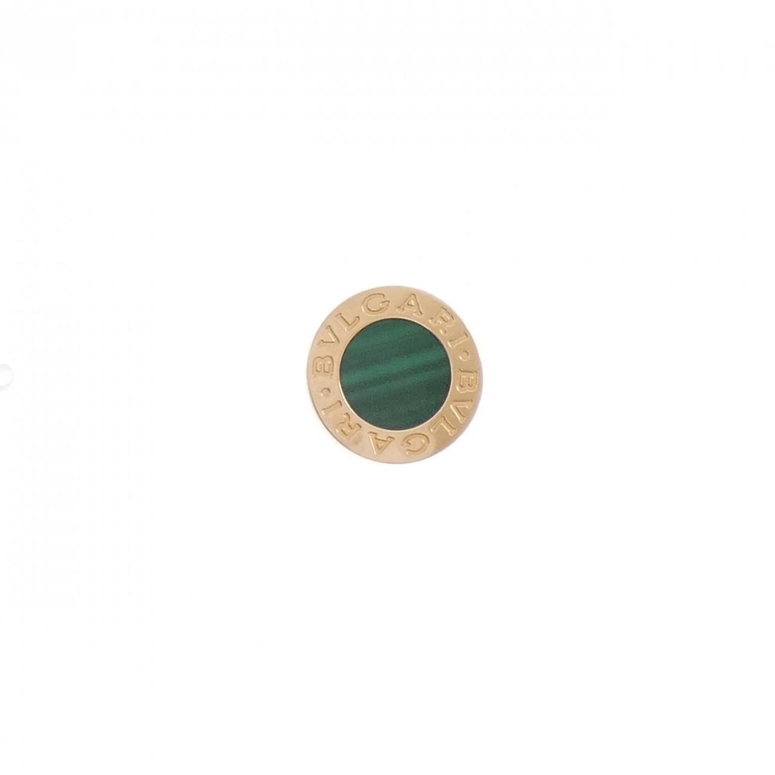 BVLGARI PIERCE (SINGLE EAR): BVLGARI Pierce (Single Ear) Brand: BVLGARI Type: Pierce/Earring Material: 750 Pink Gold, Main Stone/Creation Malachite Color: None Size: Diameteraround: 9.7mm Accessories: None Accessories