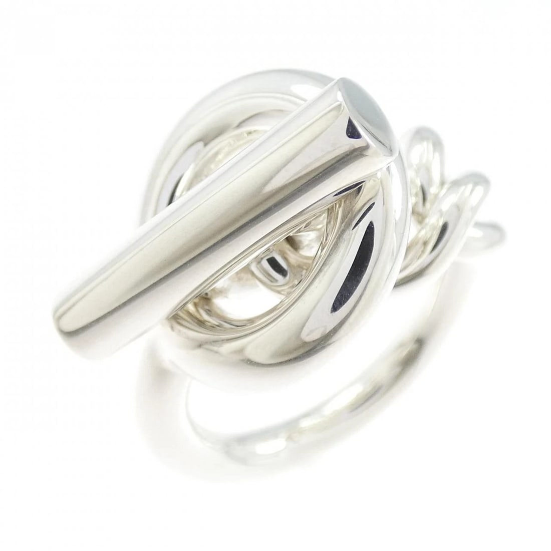 HERMES CROISETTE RING: Hermes Croisette Ring Brand: HERMES Type: Ring Material: 925Silver, Color: Silver Size: US 7 3/4 Accessories: None Accessories Notice: When purchasing pre-owned goods, please refer to the