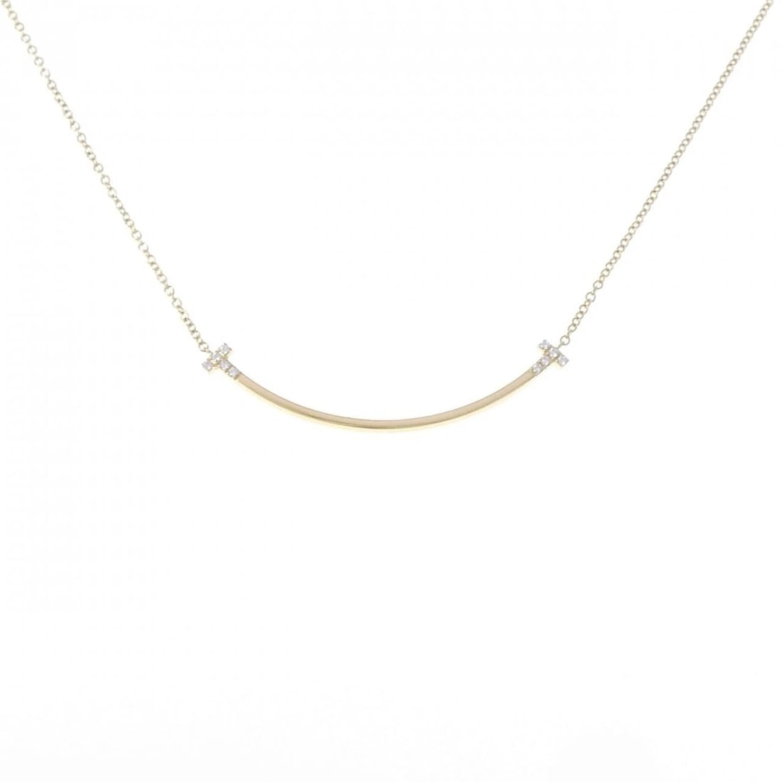 TIFFANY&CO. T SMILE SMALL NECKLACE: TIFFANY&Co. T Smile Small Necklace Brand: TIFFANY&Co. Type: Necklace Material: 750 yellow gold, Main Stone/Creation Natural Color: yellow gold Size: Actual Size Pendant length approx. x width