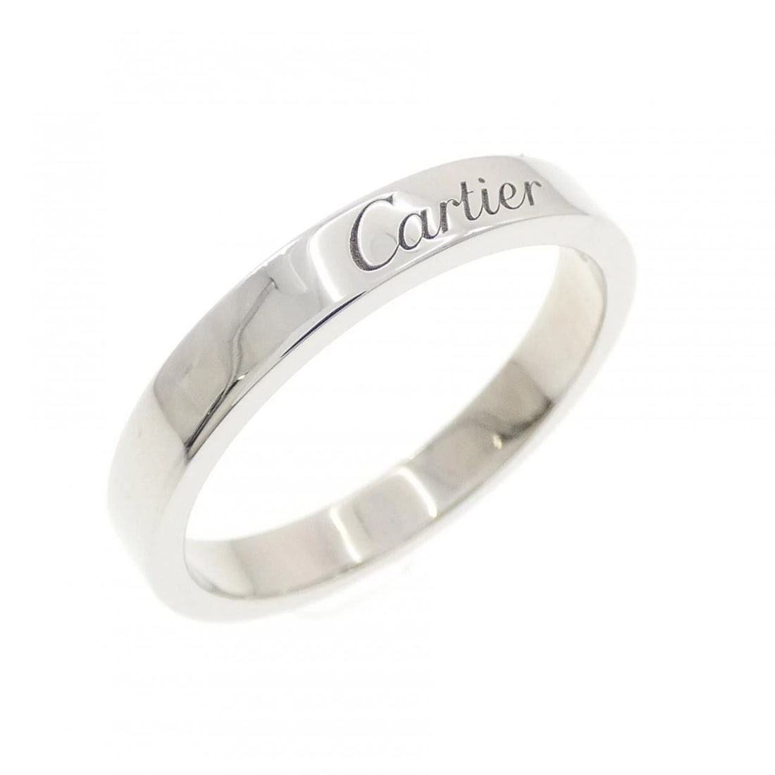 CARTIER ENGRAVED RING: Cartier Engraved Ring Brand: CARTIER Type: Ring Material: Platinum950, Main Stone/Creation Natural Color: Platinum Size: US 6 1/2 Accessories: None Accessories Notice: When purchasing pre-