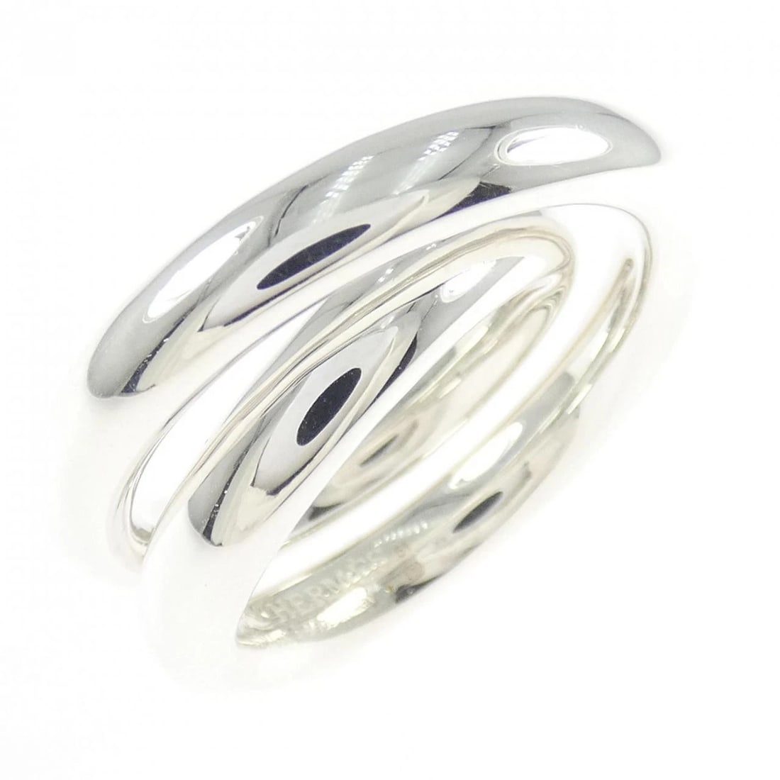 HERMES VERTIGE RING: Hermes Vertige Ring Brand: HERMES Type: Ring Material: 925Silver, Color: Silver Size: US 5 1/2 Accessories: None Accessories Notice: When purchasing pre-owned goods, please refer to the ph
