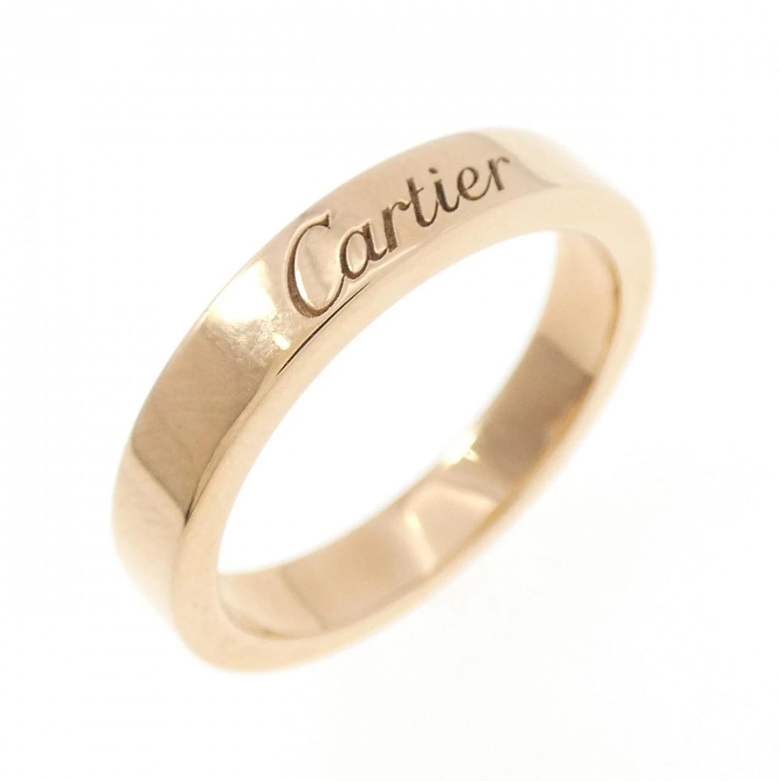 CARTIER C DE CARTIER WEDDING RING: Cartier C de Cartier Wedding Ring Brand: CARTIER Type: Ring Material: 750 Pink Gold, Color: Pink Gold Size: US 3 1/4 Accessories: None Accessories Notice: When purchasing pre-owned goods,