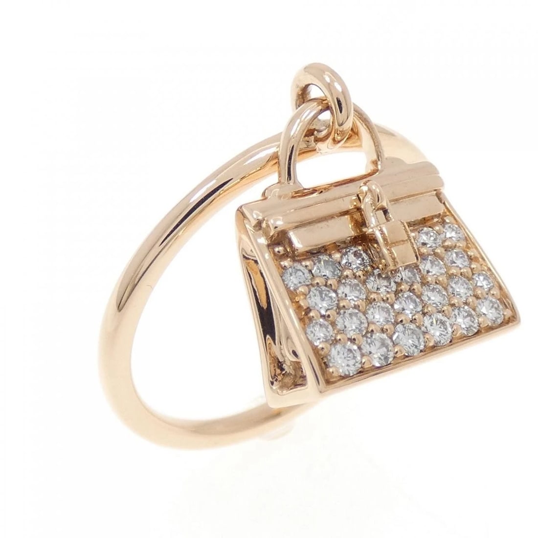 HERMES KELLY RING: Hermes Kelly Ring Brand: HERMES Type: Ring Material: 750 Pink Gold, Color: Pink Gold Size: US 6 Accessories: None Accessories Notice: When purchasing pre-owned goods, please refer to the photos of