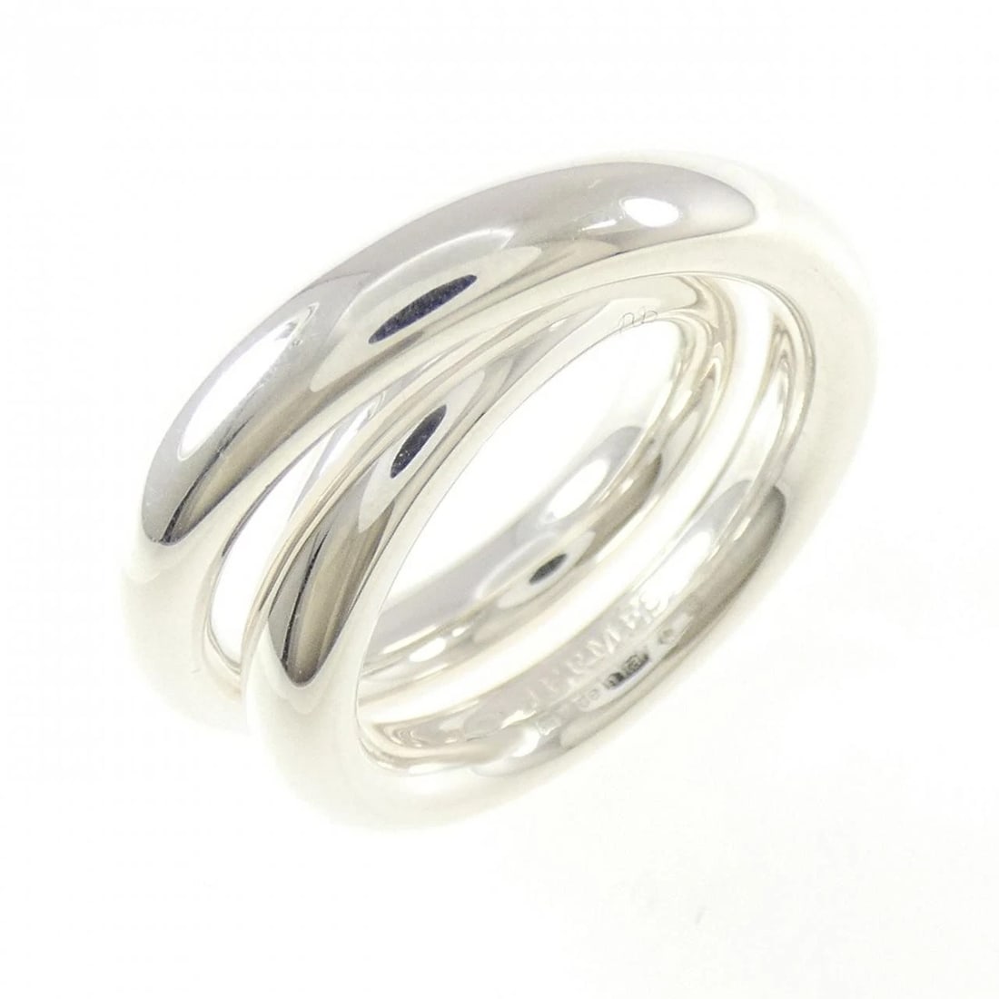 HERMES VERTIGE RING: Hermes Vertige Ring Brand: HERMES Type: Ring Material: 925Silver, Color: Silver Size: US 5 1/4 Accessories: None Accessories Notice: When purchasing pre-owned goods, please refer to the photos of the