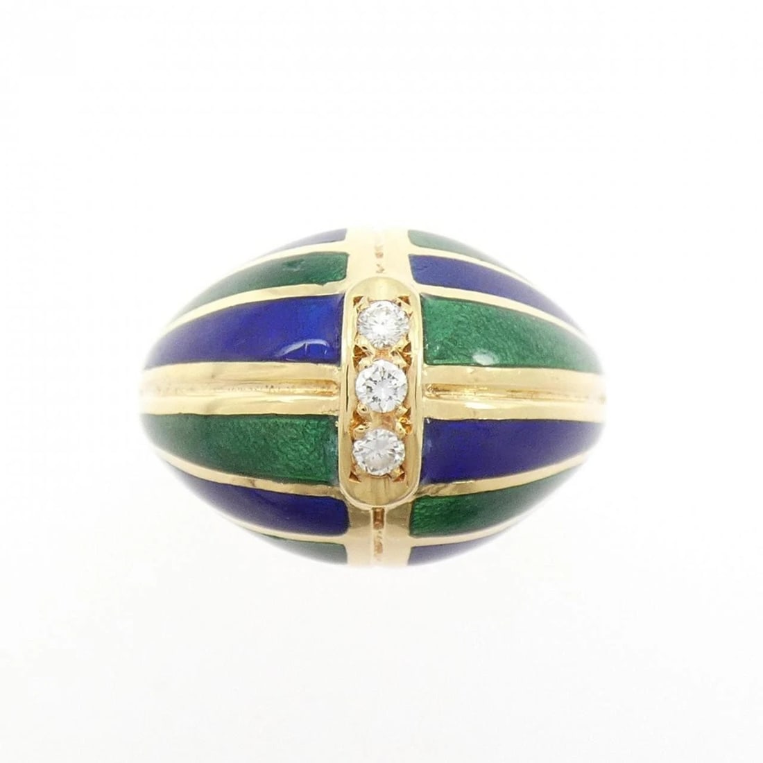 MIKIMOTO ENAMEL RING: Mikimoto enamel ring Brand: MIKIMOTO Type: Ring Material: K18 yellow gold, Main Stone/Creation Enamel Secondary Stone Natural Color: None Size: US 5 1/2 Accessories: None Accessories Notice: When