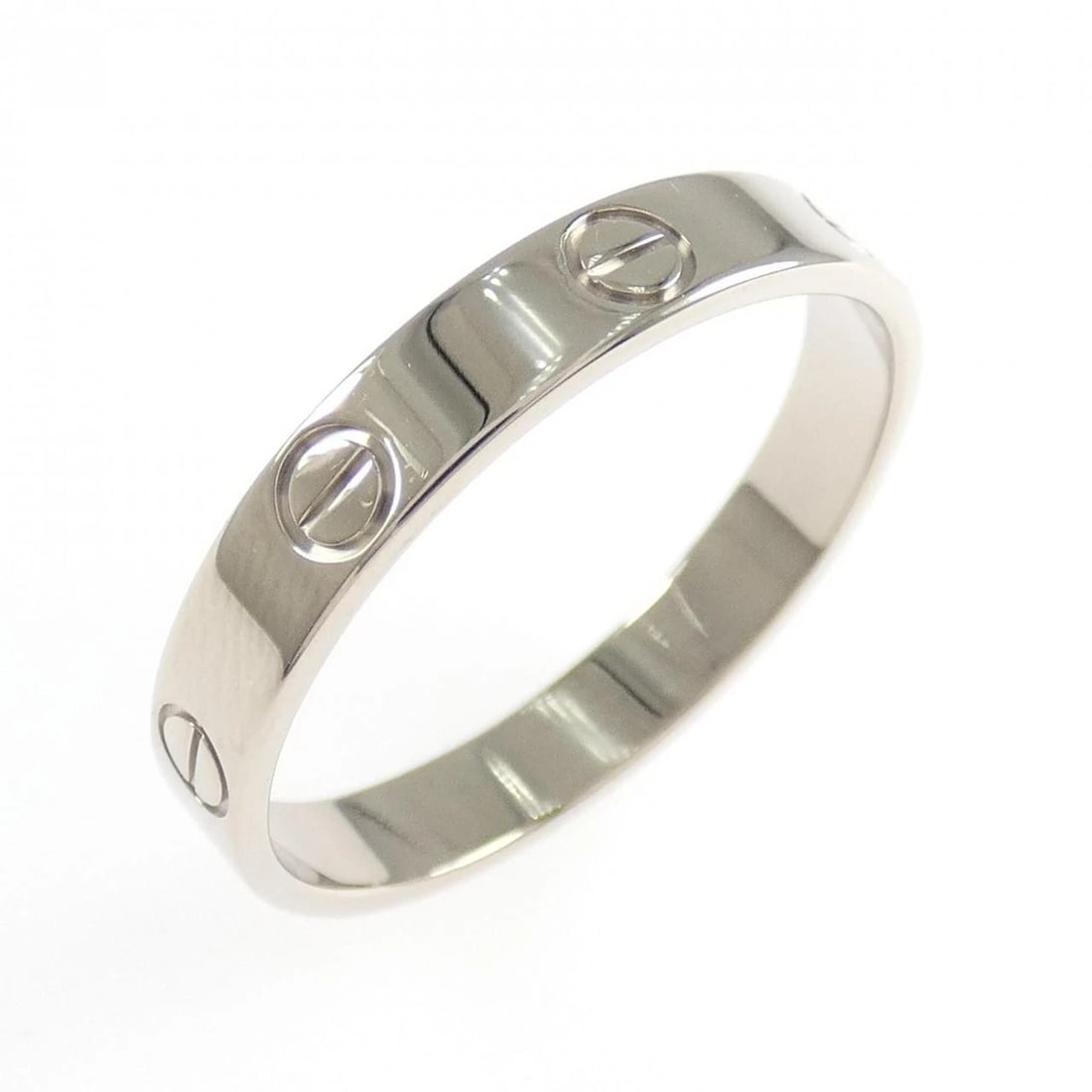 CARTIER MINI LOVE RING: Cartier Mini Love Ring Brand: CARTIER Type: Ring Material: 750 white gold, Color: white gold Size: US 9 1/2 Accessories: None Accessories Notice: When purchasing pre-owned goods, please re