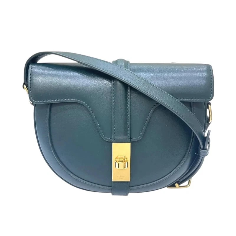 CELINE SMALL BESACE 16 SHOULDER BAG: CELINE Small Besace 16 Shoulder Bag Brand: CELINE Type: Handbag Material: Box Calf Color: green Size: W: 19cm / H: 15cm / D: 3cm / Shoulder strap: 83-110cm Accessories: None Accessories No