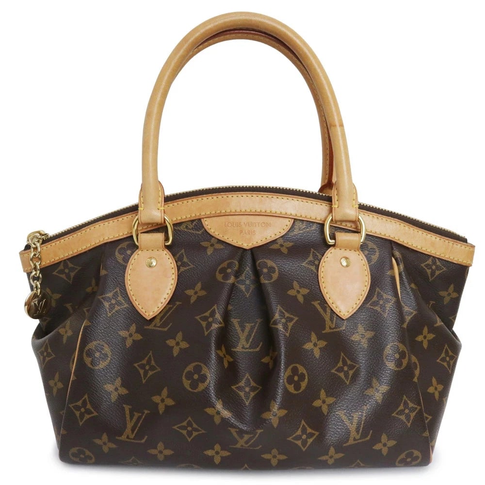 LOUIS VUITTON TIVOLI PM MONOGRAM HANDBAG: LOUIS VUITTON Tivoli PM Monogram Handbag Brand: LOUIS VUITTON Type: Handbag Material: Monogram / Natural Leather Color: Brown Size: W:38cm x 29cm x H:22cm x D:15cm Handle: 40cm Accessories: None