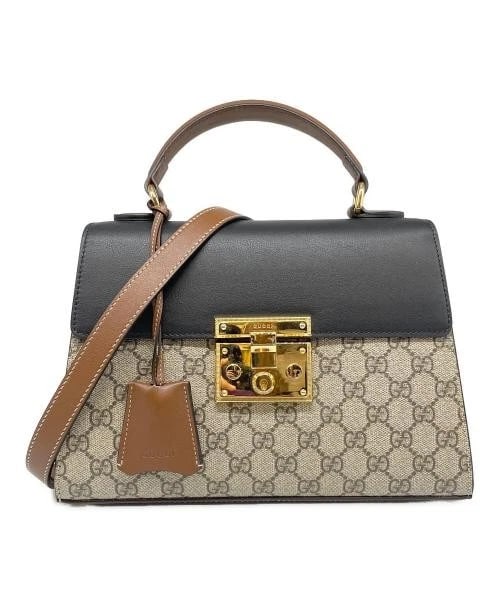 GUCCI GG PADLOCK 2-WAY BAG: GUCCI GG Padlock 2-Way Bag Brand: GUCCI Type: Handbag Material: None Color: Brown X Black Size: H:19.5cm / W:28.0cm / D:11.0cm[ Handle size ] 8.5cm Accessories: None Accessories Notice: Wh