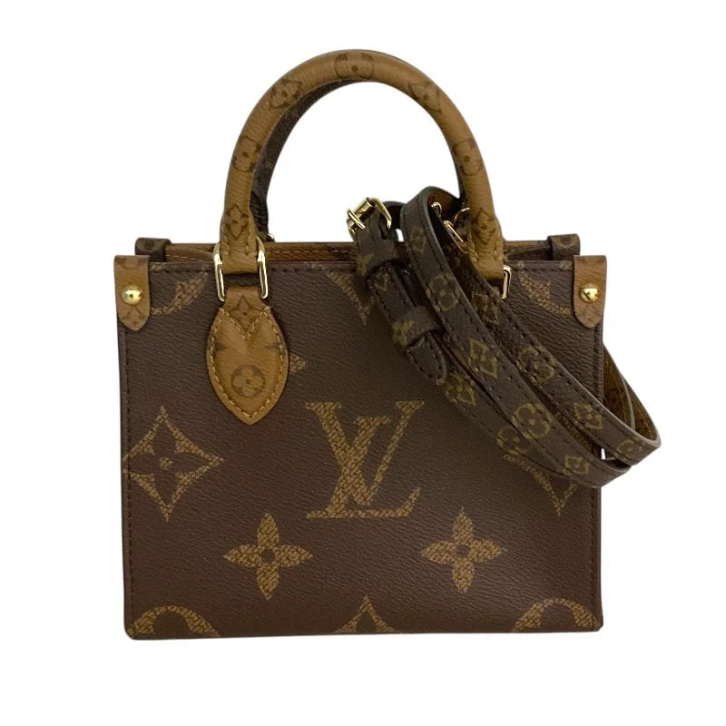 LOUIS VUITTON ONTHEGO BB BROWN MONOGRAM GIANT REVERSE SHOULDER BAG: LOUIS VUITTON Onthego BB Brown Monogram Giant Reverse Shoulder Bag Brand: LOUIS VUITTON Type: Handbag Material: Monogram Giant Reverse Color: brown Size: W: 18cm / H: 15cm / D: 8.5cm Accessories: