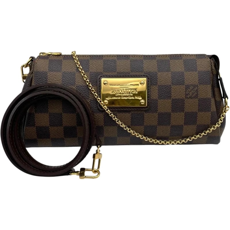 LOUIS VUITTON EVA BROWN DAMIER SHOULDER BAG: LOUIS VUITTON Eva Brown Damier Shoulder Bag Brand: LOUIS VUITTON Type: Handbag Material: Damier Color: brown Size: W: 25cm / H: 13cm / D: 3.5cm Accessories: None Accessories Notice: When purchasing