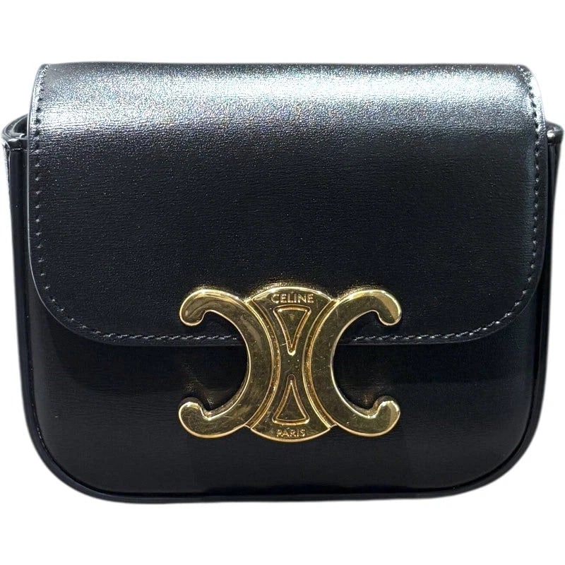 CELINE MINI CLAUDE SHINY CALF SHOULDER BAG: CELINE Mini Claude Shiny Calf Shoulder Bag Brand: CELINE Type: Handbag Material: Calfskin, Shiny Calfskin Color: None Size: W: 12.7cm / H: 10.5cm / D: 3.7cm Accessories: None Accessories N
