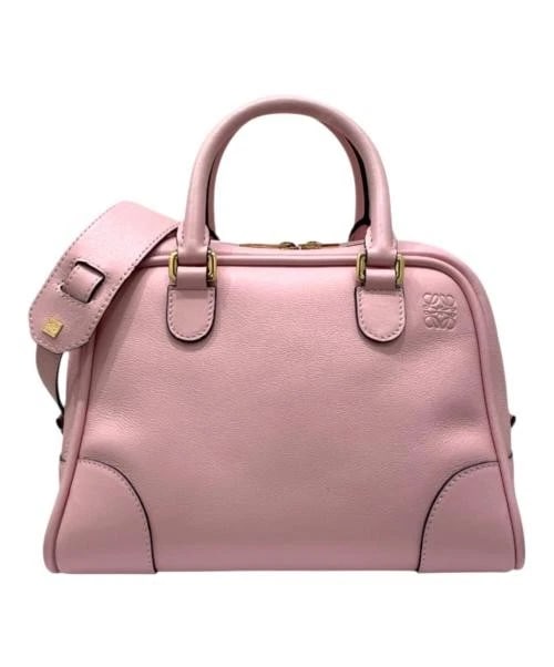 LOEWE AMAZONA: LOEWE Amazona Brand: LOEWE Type: Handbag Material: Leather Color: Pink With Gold Hardware Size: H:15cm / W:22cm / D:10cm [ Handle size ] 9cm Accessories: None Accessories Notice: When purc