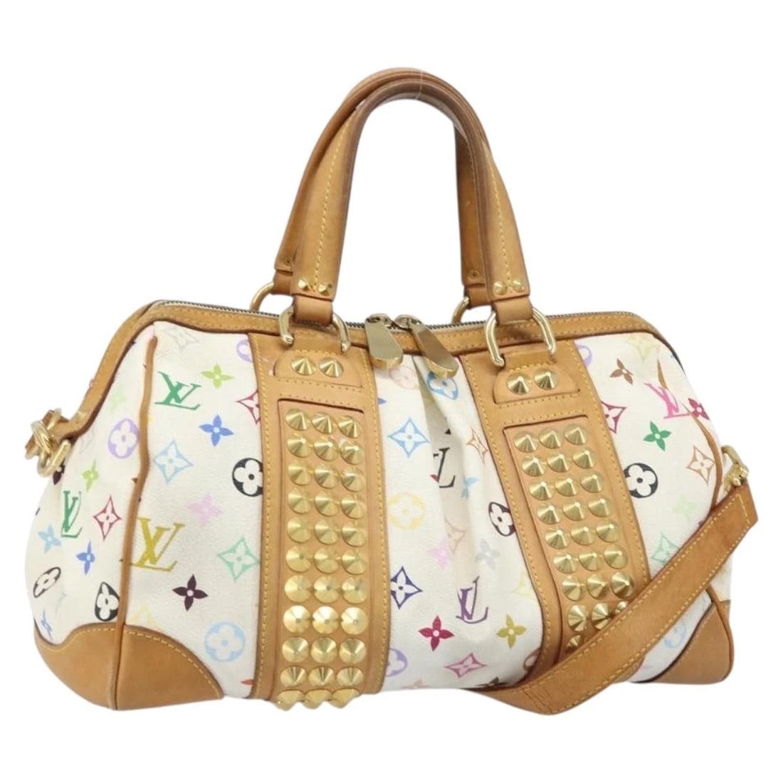 LOUIS VUITTON MONOGRAM MULTICOLOR COURTNEY MM BAG: LOUIS VUITTON Monogram Multicolor Courtney MM Bag Brand: LOUIS VUITTON Type: Hand Bag Material: Monogram Multicolor Canvas Color: White Size: W13.0 x H8.3 x D6.3inch(Approx) Accessories: None
