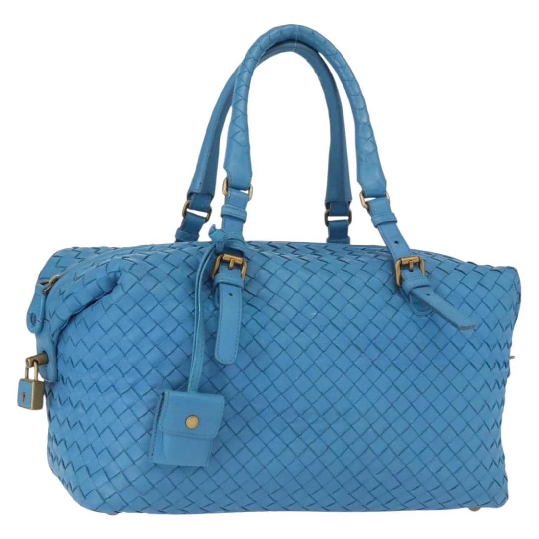 BOTTEGA VENETA INTRECCIATO HAND BAG: BOTTEGA VENETA INTRECCIATO Hand Bag Brand: BOTTEGAVENETA Type: Hand Bag Material: Leather Color: Blue Size: W11.8 x H6.7 x D5.9inch(Approx) Handle Drop:7.1 - 8.7inch(Approx) Accessories: None