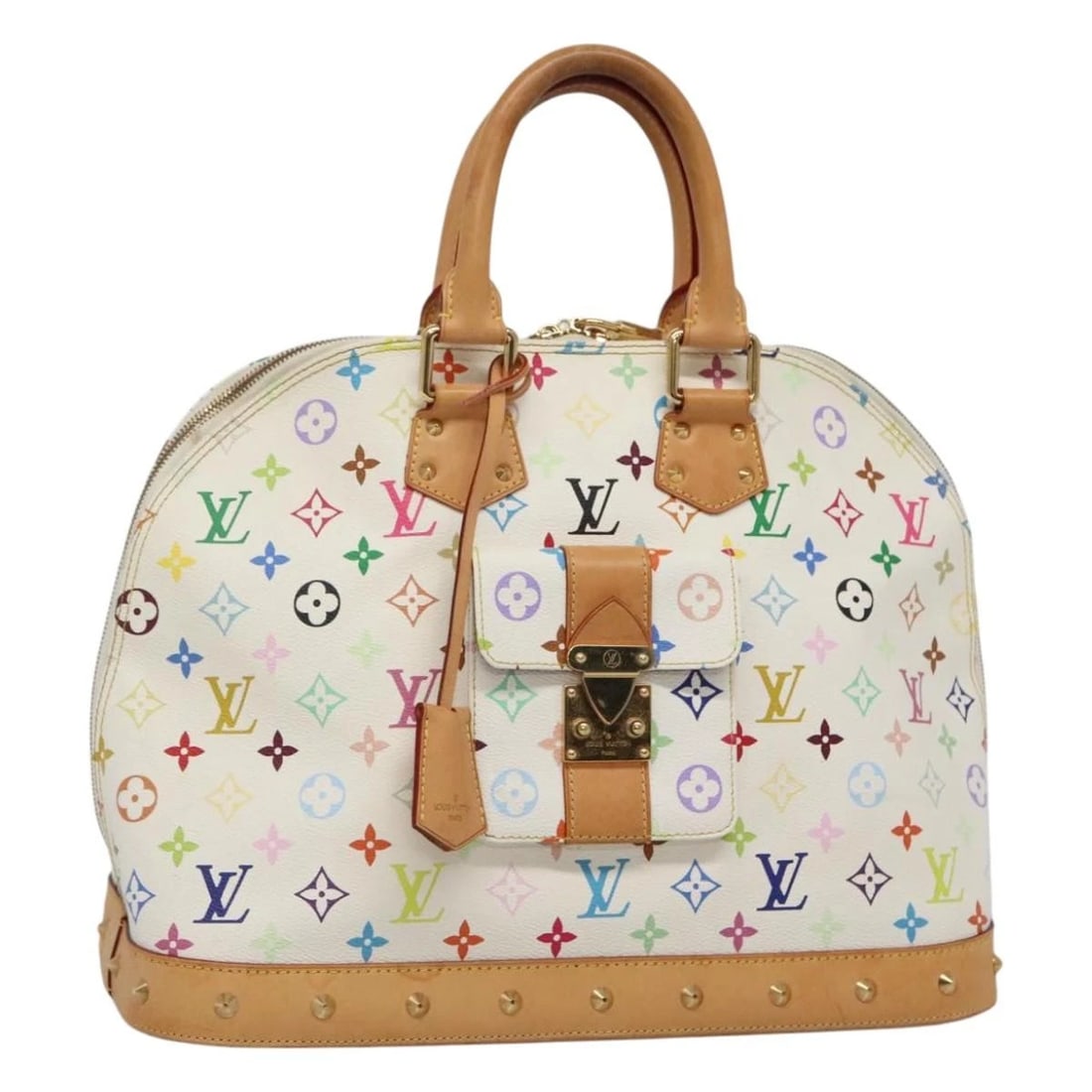 LOUIS VUITTON MONOGRAM MULTICOLOR ALMA GM HAND BAG: LOUIS VUITTON Monogram Multicolor Alma GM Hand Bag Brand: LOUIS VUITTON Type: Hand Bag Material: Monogram Multicolor Canvas Color: White Size: W15.4 x H11.8 x D7.5inch(Approx) Accessories: None