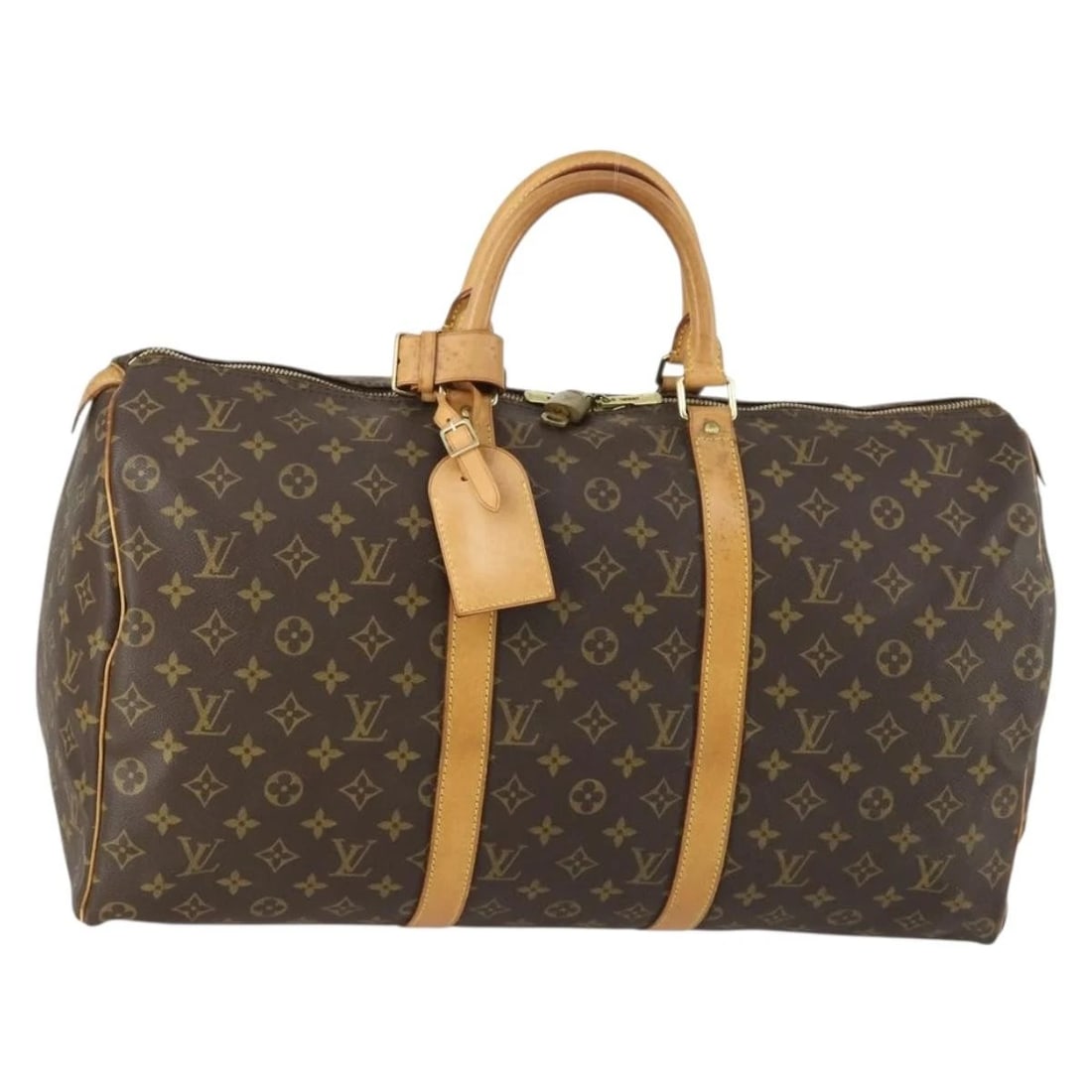 LOUIS VUITTON MONOGRAM KEEPALL 50 BOSTON BAG: LOUIS VUITTON Monogram Keepall 50 Boston Bag Brand: LOUIS VUITTON Type: Boston Bag Material: Monogram Canvas Color: Monogram Size: W19.7 x H9.8 x D8.7inch(Approx) Accessories: None Accesso