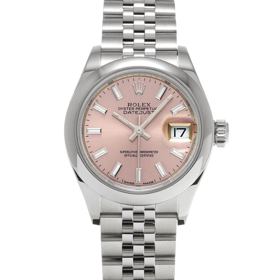 ROLEX DATEJUST PINK WATCH: ROLEX Datejust pink Watch Brand: ROLEX Type: Wristwatch Material: Band Material Stainless steel, Case Material Stainless steel Color: Dial Color pink Size: ??Case? H/about 28mm W/about 28mm D/about 10