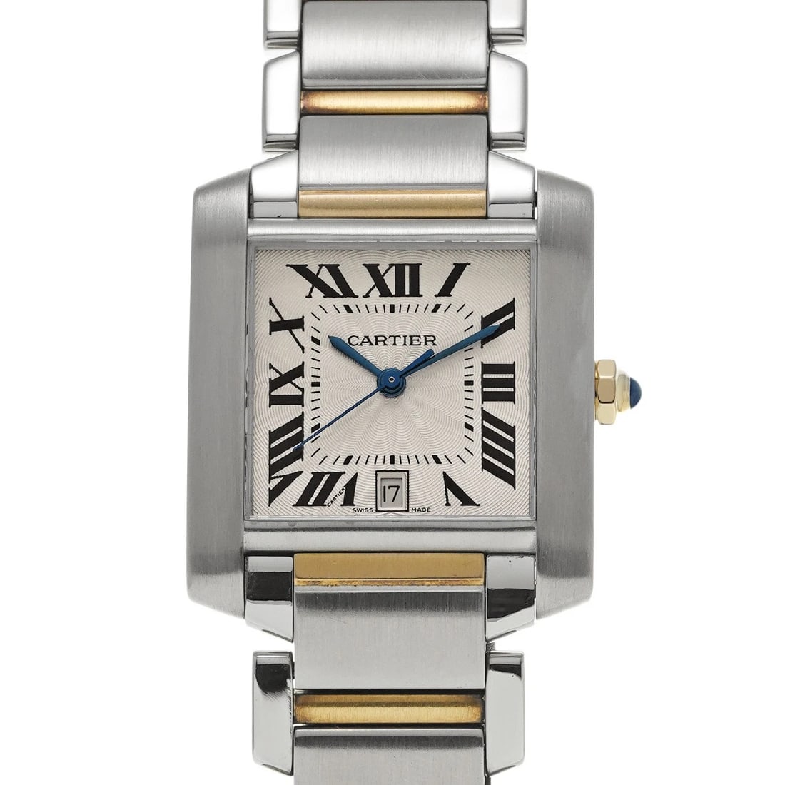 CARTIER TANK FRANCAISE SILVER WATCH: CARTIER Tank Francaise Silver Watch Brand: CARTIER Type: Wristwatch Material: Band Material Stainless steel/Yellow Gold, Case Material Stainless steel Color: Dial Color Silver Size: ??Case? H/about 24