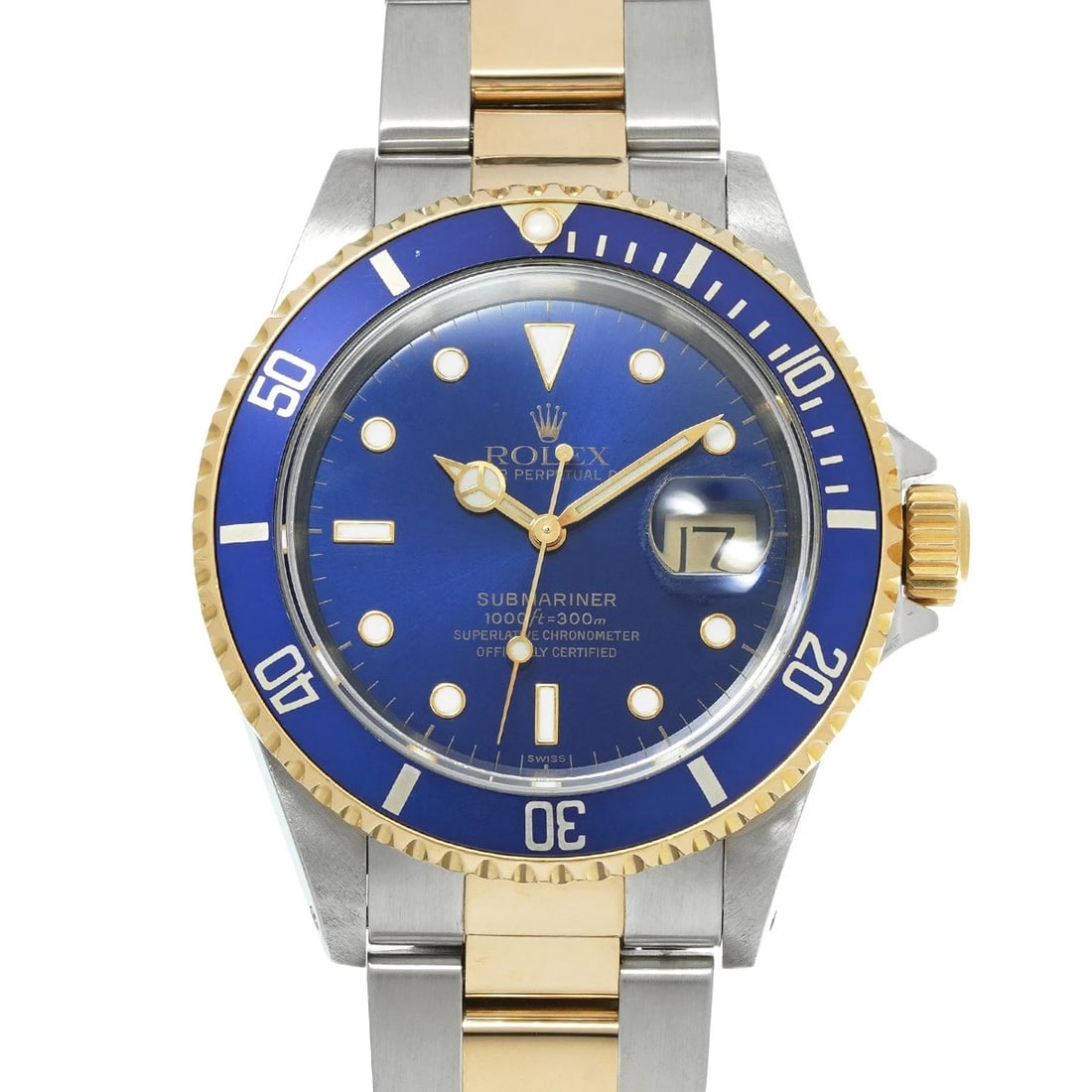 ROLEX SUBMARINER DATE BLUE WATCH: ROLEX Submariner date blue Watch Brand: ROLEX Type: Wristwatch Material: Band Material Stainless steel/Yellow Gold, Case Material Stainless steel Color: Dial Color blue Size: ??Case? H/about 40mm W/ab