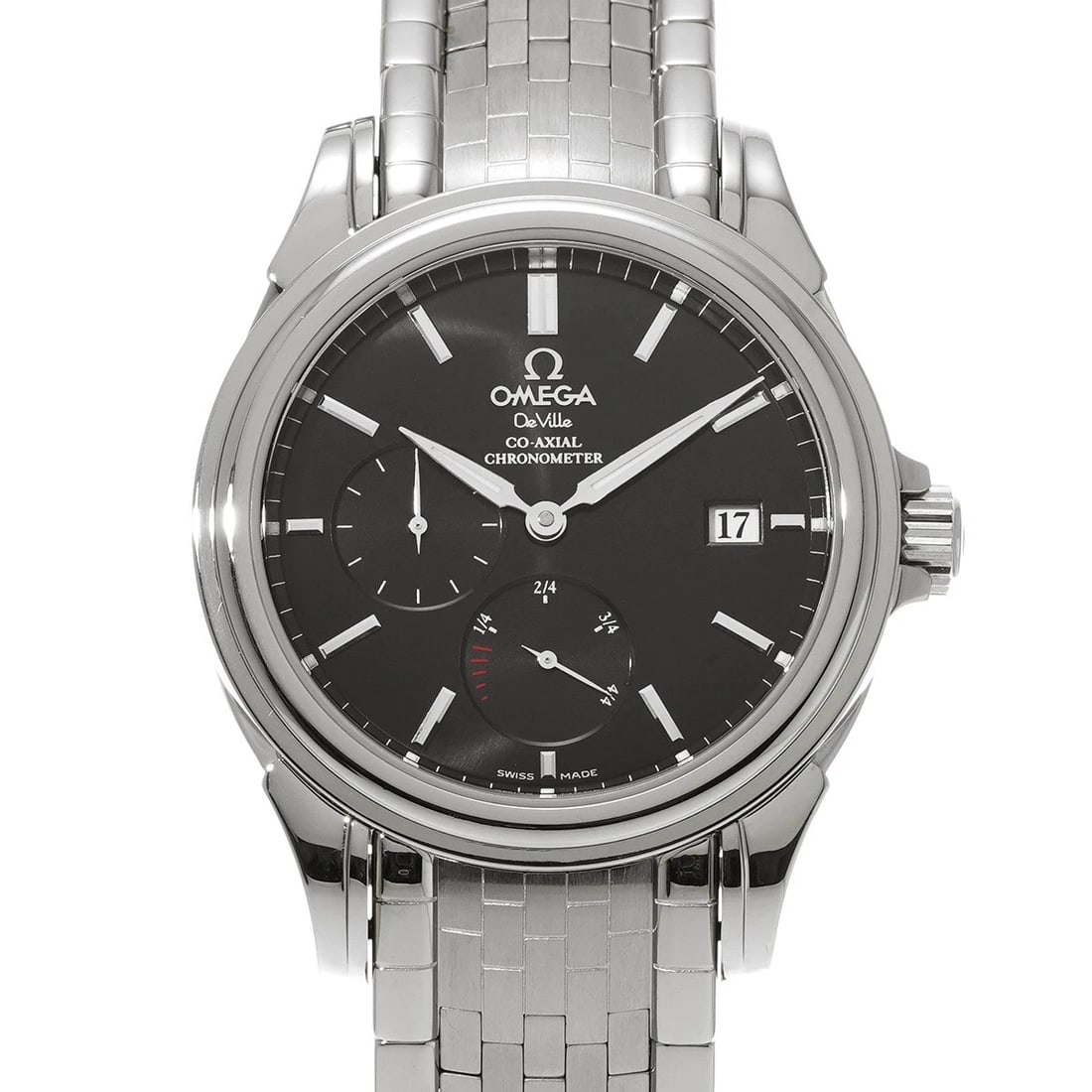 OMEGA DE VILLE CO AXIAL BLACK WATCH: OMEGA De Ville Co axial black Watch Brand: OMEGA Type: Wristwatch Material: Band Material Stainless steel, Case Material Stainless steel Color: Dial Color black Size: ??Case? H/about 38.7mm W/about 38