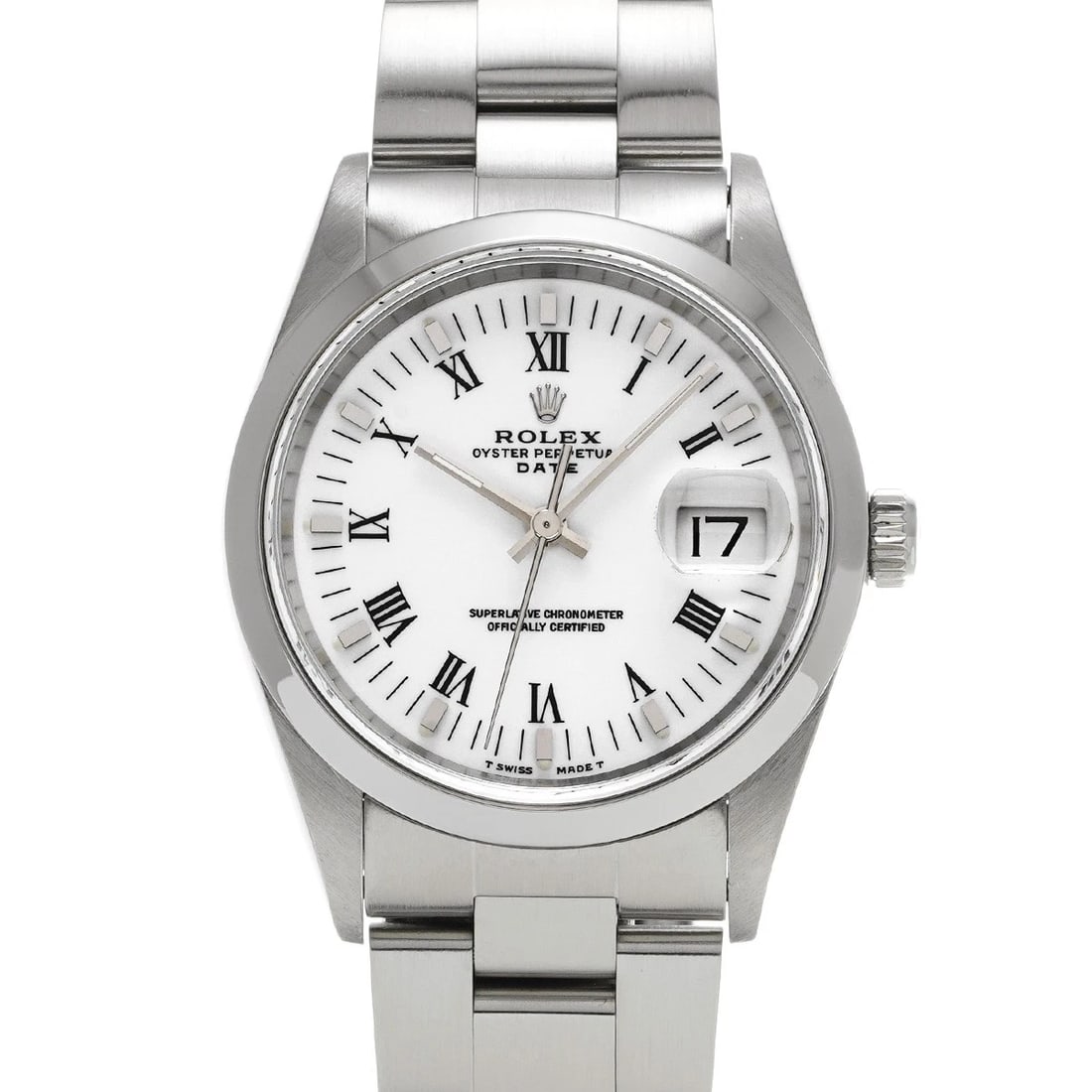 ROLEX OYSTER PERPETUAL DATE WHITE WATCH: ROLEX Oyster Perpetual Date white Watch Brand: ROLEX Type: Wristwatch Material: Band Material Stainless steel, Case Material Stainless steel Color: Dial Color white Size: ??Case? H/about 34mm W/about 