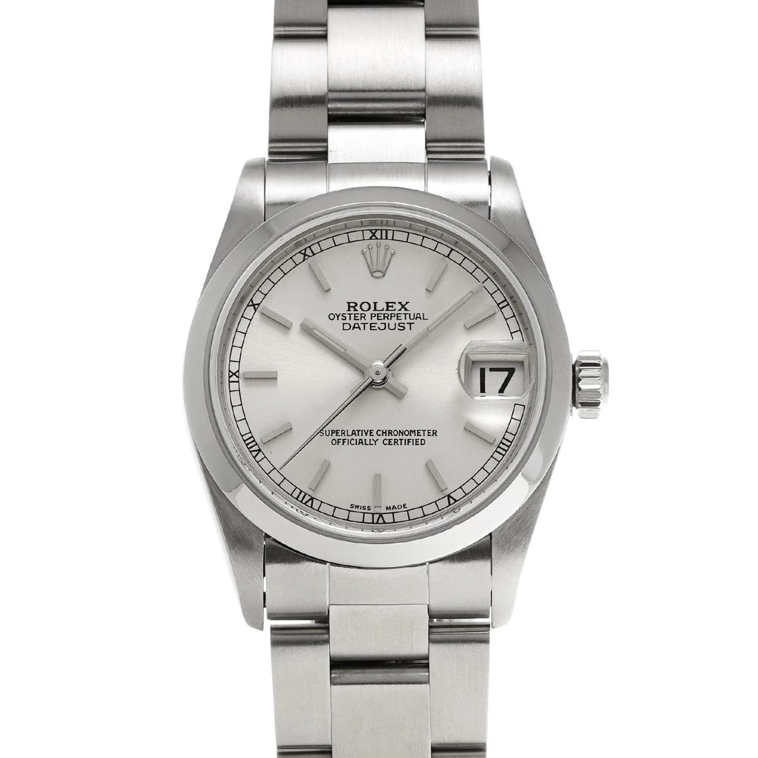 ROLEX DATEJUST SILVER WATCH: ROLEX Datejust Silver Watch Brand: ROLEX Type: Wristwatch Material: Band Material Stainless steel, Case Material Stainless steel Color: Dial Color Silver Size: ??Case? H/about 31mm W/about 31mm D/abou