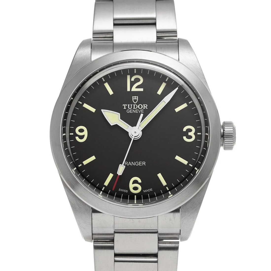 TUDOR RANGER BLACK WATCH: TUDOR Ranger black Watch Brand: TUDOR Type: Wristwatch Material: Band Material Stainless steel, Case Material Stainless steel Color: Dial Color black Size: ??Case? H/about 39mm W/about 39mm D/about 12