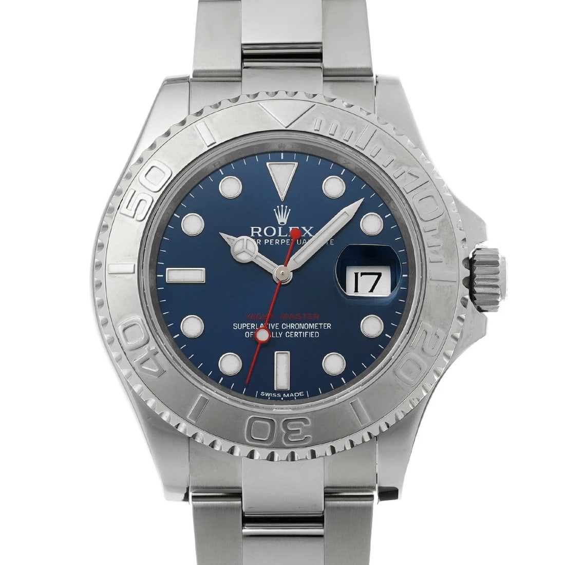 ROLEX YACHT MASTER BLUE WATCH: ROLEX Yacht Master blue Watch Brand: ROLEX Type: Wristwatch Material: Band Material Stainless steel, Case Material Stainless steel Color: Dial Color blue Size: ??Case? H/about 40mm W/about 40mm D/abou