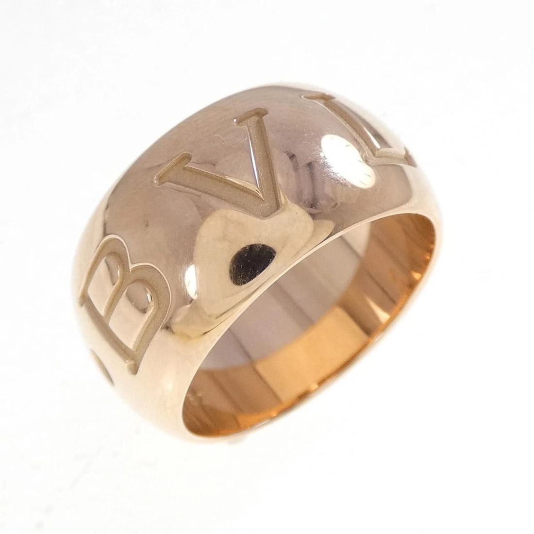 BVLGARI MONOLOGO RING: Bvlgari Monologo Ring Brand: BVLGARI Type: Ring Material: 750 Pink Gold, Color: Pink Gold Size: US 5 3/4 Accessories: None Accessories Notice: When purchasing pre-owned goods, please refer