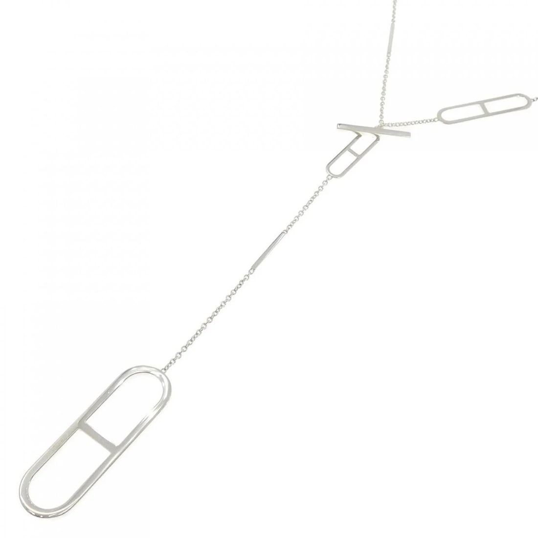 HERMES EVER CHAINE D'ANCRE NECKLACE: Hermes Ever Chaine d'Ancre Necklace Brand: HERMES Type: Necklace Material: 925Silver, Color: Silver Size: 76cm Actual Size Pendant length approx. x width approx.: 59.9mmx20.0mm Chain maximum width app