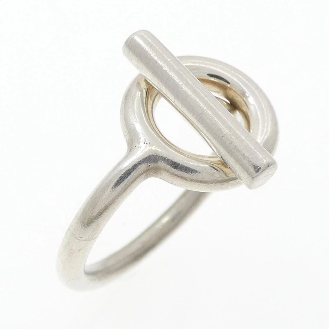 HERMES ECHAPPÉ SMALL RING: Hermes Echappé Small Ring Brand: HERMES Type: Ring Material: 925Silver, Color: Silver Size: US 5 1/4 Accessories: None Accessories Notice: When purchasing pre-owned goods, please refer to
